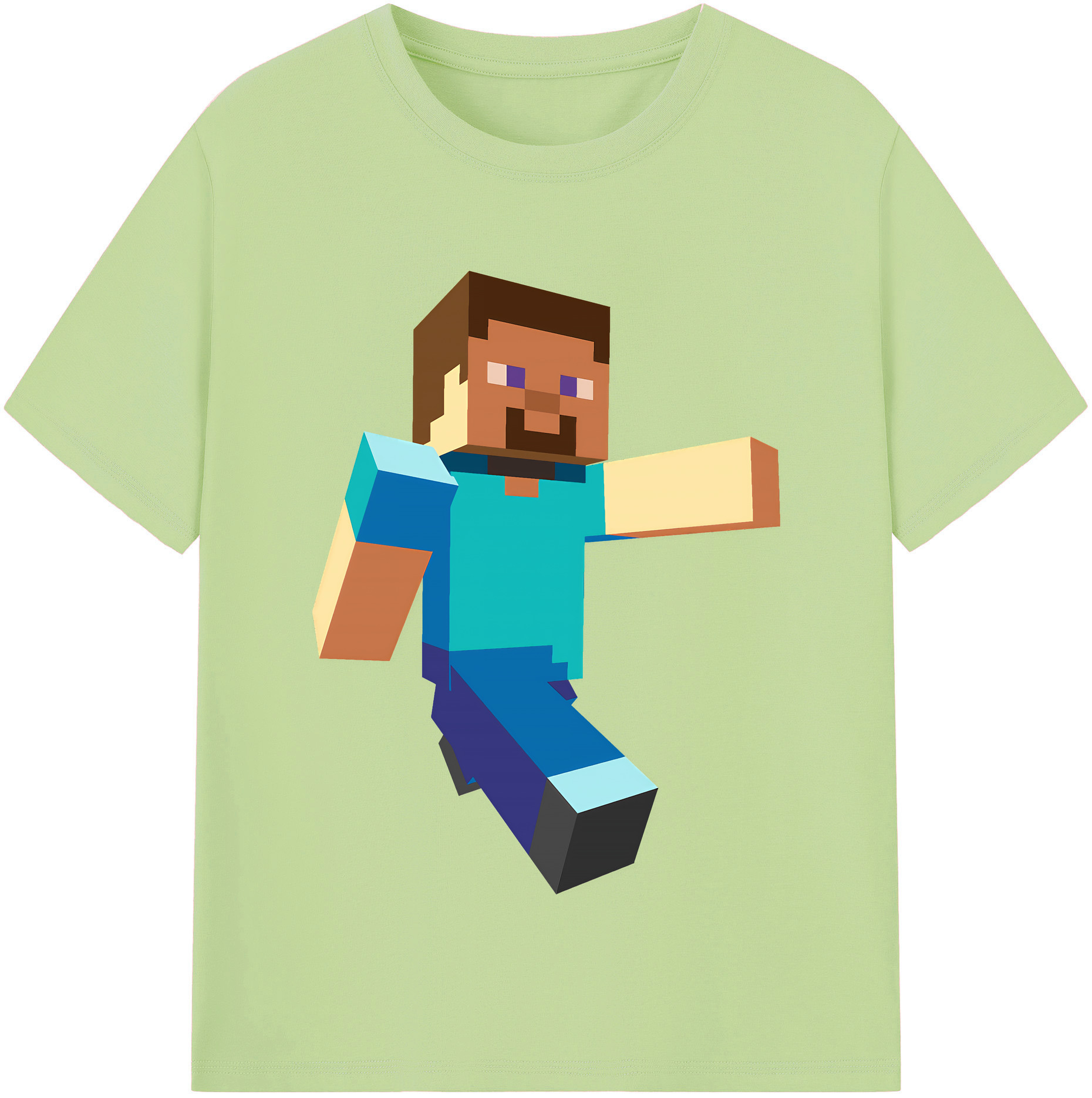 （画像用） マインクラフト ブロックの世界 Minecraft MC Block world 綿100％半袖Tシャツ（フロントプリント）